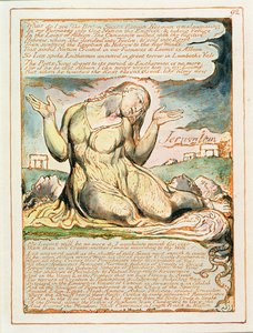 "Mit látok!...", 92. tábla a "Jeruzsálem"-ből (Bentley Copy E) 1804-20 (dombormetszet, tollal és vk-val, papírra). alkotó: William Blake